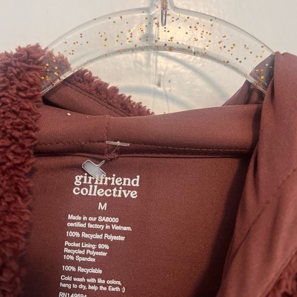 Girlfriend Collective Raisin Recycled Half-Zip Fleece Sherpa Jacket NEW $138 - Picture 3 of 6